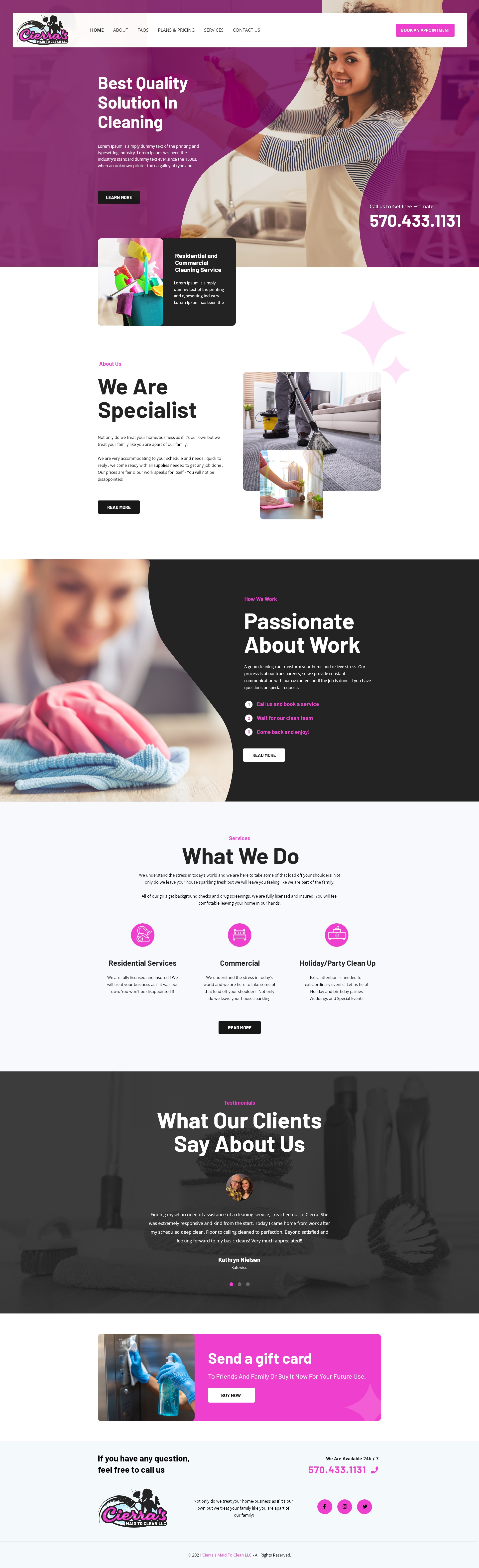 ZYVZEN Portfolio - CierraMaid - web, content Project